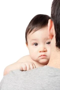 Child on the shoulder Stock Photos