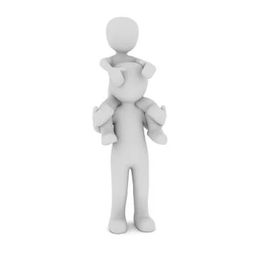 Child on shoulders Stock Illustration