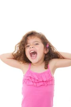 Child shouting or singing Stock Photos