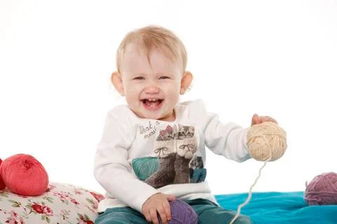 The child sits Stock Photos