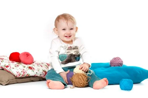 The child sits Stock Photos