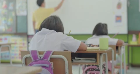 Child sitting in class 3 Stock Footage 222952294
