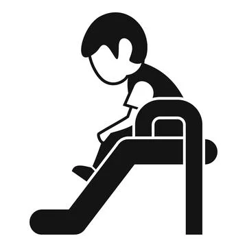 Child sitting on top of slide getting ready to go down Stock Illustration