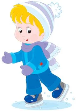 Child skating Stock Illustration