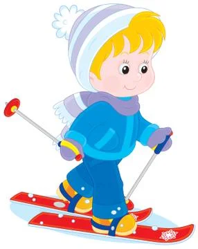Child skiing Stock Illustration