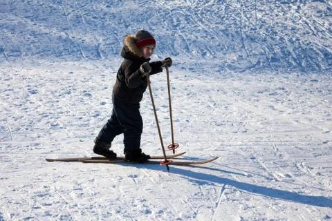 Child skiing Stock Photos