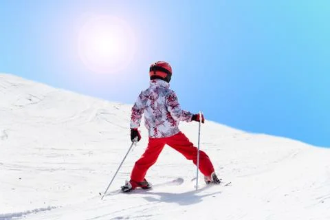 Child skiing Stock Photos