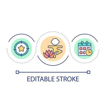 Child skill in self regulation loop concept icon Illustrazione stock