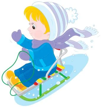 Child sleighing Stock Illustration