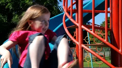 Child on slide Stock Footage 22635542