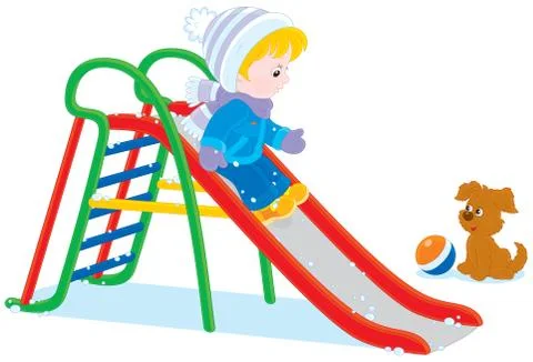 Child on a slide Stock Illustration
