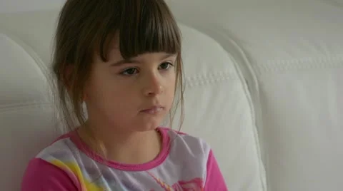 Child Smiling while Watching TV, Little Girl Lying on the sofa, Children.mp4 스톡 동영상 45042319