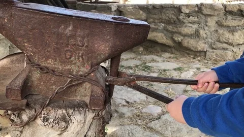 Child in smithy Stock Footage 80504126