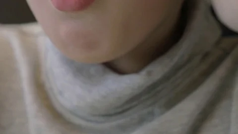 Child sneezing, close-up Video stock 80037544