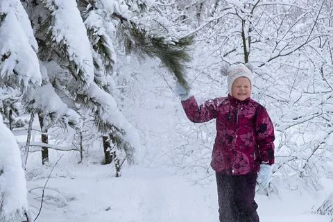 Child snow is having fun. Stock Photos