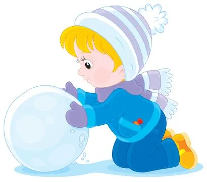 Child with a snowball Stock Illustration