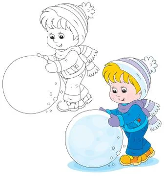 Child with a snowball Stock Illustration