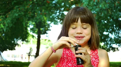 Child With Soap Bubbles Stock Footage 68858562