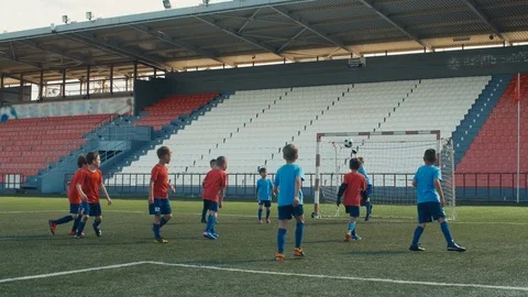 Child soccer training Stock Footage 112821780