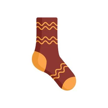 Child sock icon flat vector. Fashion sock Illustrazione stock