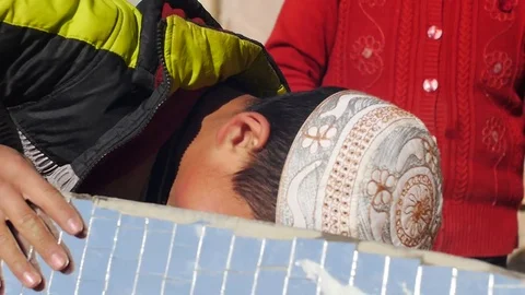 Child with the solar range Video stock 77174890