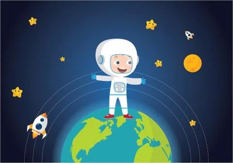 A child in space. Stock Illustration
