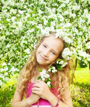 Child at spring Stock Photos