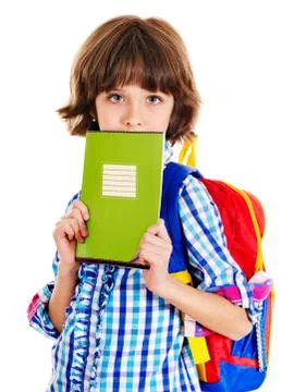 Child with stack of books. 스톡 사진