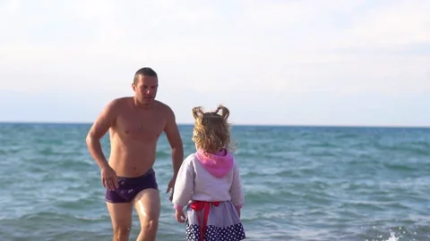The child stands by the sea Stock Footage 96239111