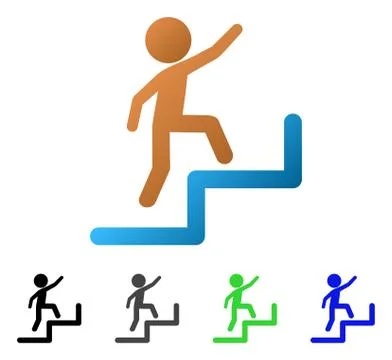 Child Steps Upstairs Flat Gradient Icon Illustrazione stock