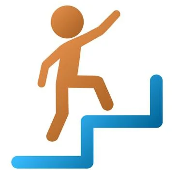 Child Steps Upstairs Gradient Vector Icon Stock Illustration