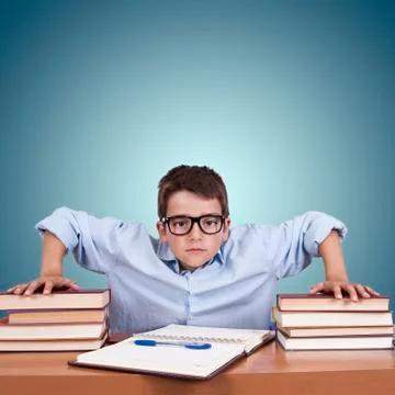 Child studying Foto stock