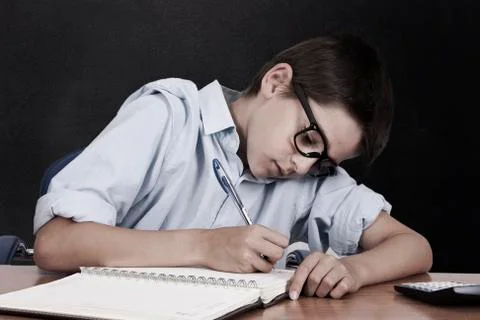 Child studying Foto stock