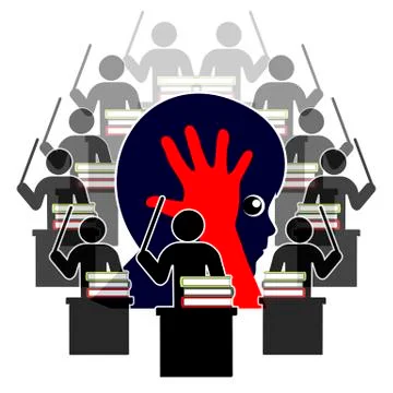 Child suffering from school refusal Illustrazione stock
