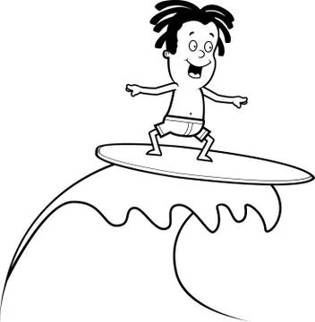 Child Surfing Illustrazione stock