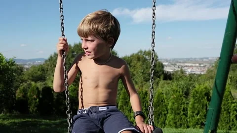 Child on a swing Stock Footage 139402963