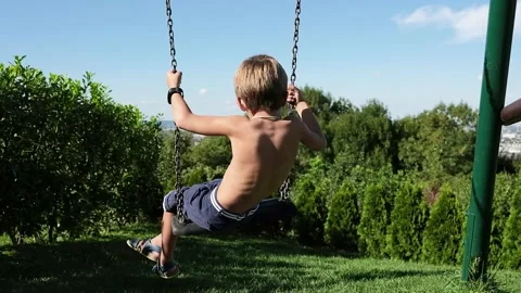Child on a swing Stock Footage 139402996