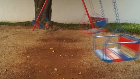 Child swing in the park Stock Footage 99321565