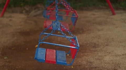 Child swing in the park Stock Footage 99322801