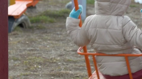 A child swings on a swing. Close up. 스톡 동영상 119096971