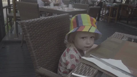 Child at the table Stock Footage 92104465