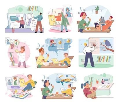 Child with tablet. The child with tablet metaphor represents integration 스톡 일러스트