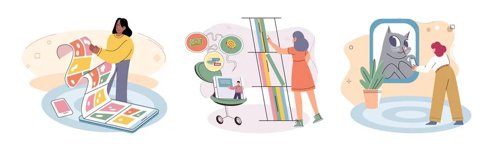 Child with tablet. Electronic devices, such as tablets, have revolutionized way Stock Illustration
