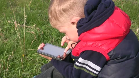 Child with the tablet Stock Footage 62449286