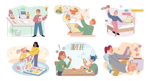 Child with tablet. Smart devices have revolutionized way children interact with Stock Illustration