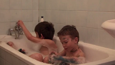 Child take a bath Stock Footage 83343905