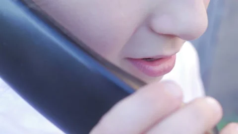The Child Is Talking On The Phone Stock Footage 139132347