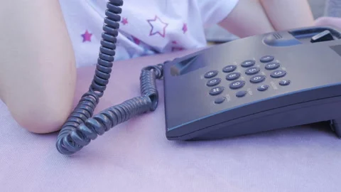 The Child Is Talking On The Phone Stock Footage 139132355