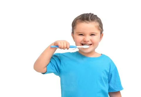 Child with teeth brush isolated Stock Photos