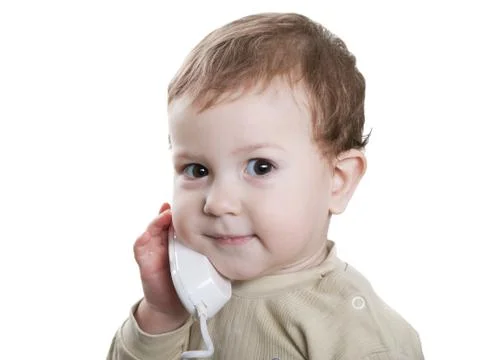 Child with telephone Stock Photos